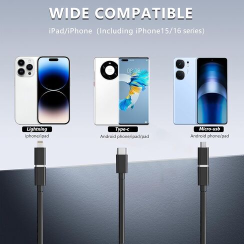 JSE Endoscope Camera with Screen, Waterproof Borescope Inspection Camera, 16.5FT Semi-Rigid Cable Snake Camera with 32GB SD Card, Adjustable High Brightness LED Lights in Saudi Arabia
