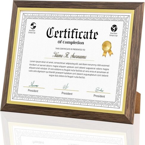 Certificate Frames 8.5 X 11 With Clear Plexiglass, Diploma Frame Document Frame For Wall Display And Tabletop, College Degree Frame, Graduation Picture Frame Brown With Gold Trim, 2 Packs in Kuwait