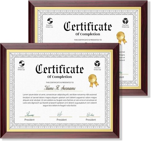 Certificate Frames 8.5 X 11 With Clear Plexiglass, Diploma Frame Document Frame For Wall Display And Tabletop, College Degree Frame, Graduation Picture Frame Brown With Gold Trim, 2 Packs in Kuwait