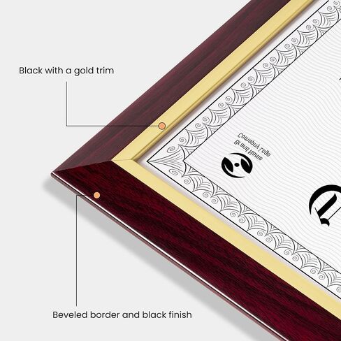 Certificate Frames 8.5 X 11 With Clear Plexiglass, Diploma Frame Document Frame For Wall Display And Tabletop, College Degree Frame, Graduation Picture Frame Brown With Gold Trim, 2 Packs in Kuwait