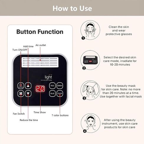 LED-Face-Tool ， قناع الوجه لعلاج LED للضوء ， 7 في 1 معدات تجميل للعناية بالبشرة في المنزل in Saudi Arabia