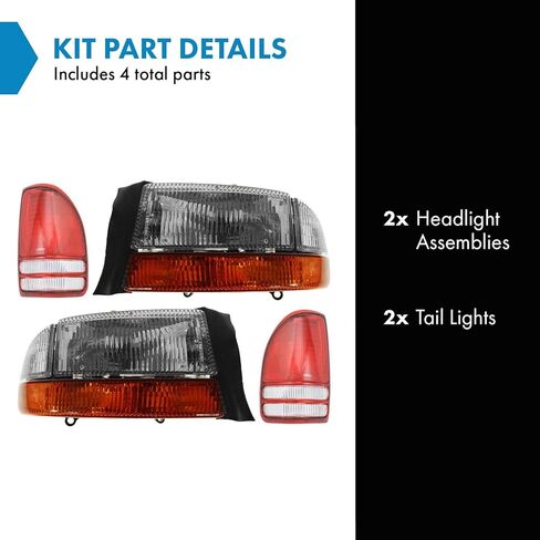 TRQ Lighting Kit Compatible with 1998-2002 Mercury Grand Marquis in Saudi Arabia