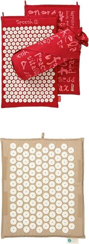 Spoonk Combo 2 Peace Acupressure Set 1 Regular Size wiht Bag and 1 Travel Size That can be Rolled in a Pillow Sleep aid, Relaxation and Muscle Relief,Made with Organic Hemp Fabric in Saudi Arabia