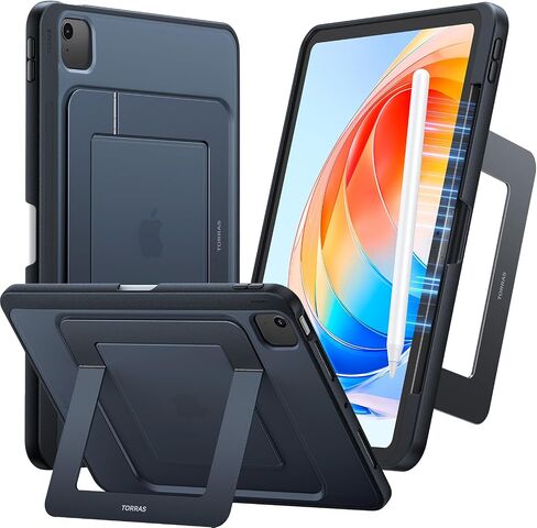 TORRAS Ostand for iPad Air 5th Generation Case iPad Air 4th Generation Case with Pencil Holder, Adjustable Dual Stand, Multi-Angle Viewing, Protective Translucent iPad Air Cover 10.9, Black in Saudi Arabia