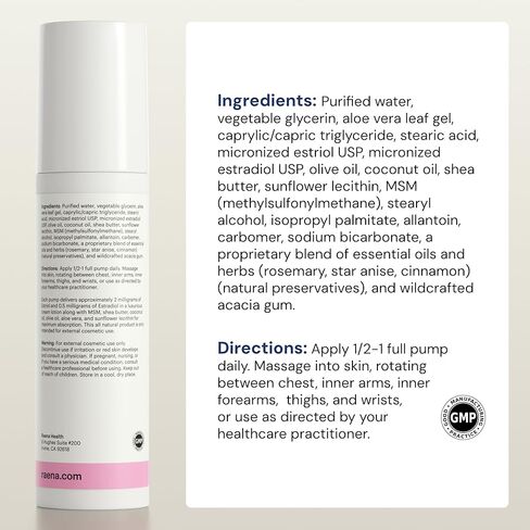 Raena Natural Bioidentical Cream Bi-Est 2.5mg – Premium Quality – Easy-to-Use Pump Dispenser – Smooth & Lightweight Texture – No Artificial Additives – Carefully Formulated for Daily Use in Kuwait