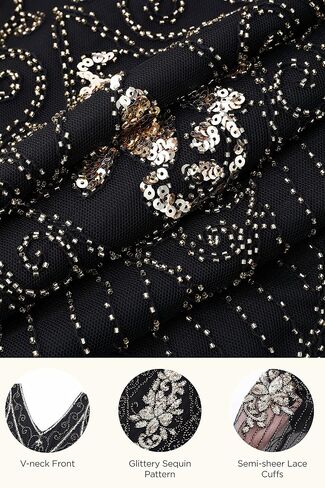 BABEYOND Great Gatsby Dresses for Women Plus Size Cocktail Dress 1920s Flapper Costume for Women Red and Black in Saudi Arabia