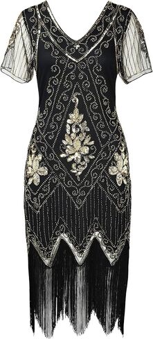 BABEYOND Great Gatsby Dresses for Women Plus Size Cocktail Dress 1920s Flapper Costume for Women Red and Black in Saudi Arabia
