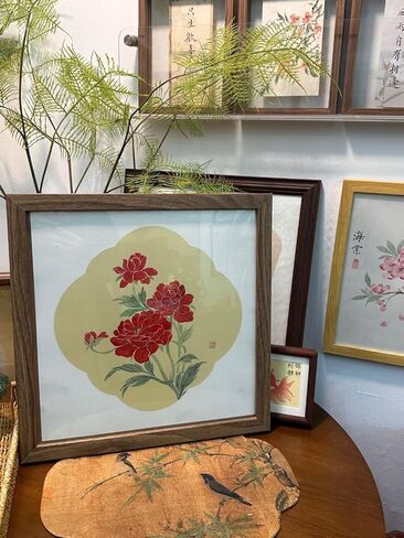 KZ185 Hmay شيكيشي الناعم المثبت مسبقًا مع ورق Jingxian Raw Xuan / Shikishi الصيني لطلاء Sumie وخط الفرشاة 10 ورقات (مربع 33 سم، 12.99 بوصة) (8) in Kuwait