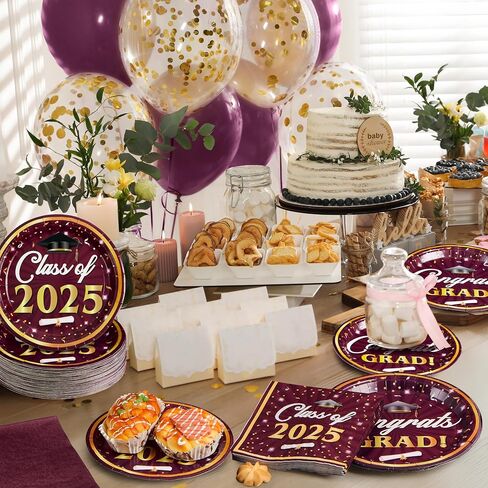 JOYIN 200 Pcs Graduation Party Plates and Napkins Dinnerware Set Supplies, 2024 Blue Disposable Dessert Paper Plates Luncheon Cocktail Napkins for Congrats Grad Graduation Decorations, Serve 50 in Saudi Arabia
