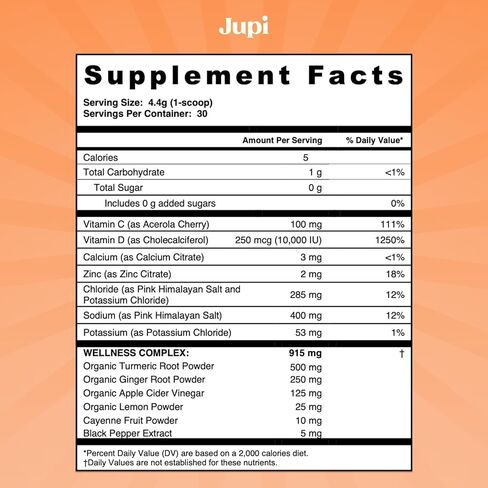 Hydration & Wellness Powder – Turmeric & Ginger shots, Vitamin C Supplement for Energy, Immune Support & Digestive Health – Vegan, Gluten-Free Drink Mix for Men & Women, Citrus Flavor 30 servings in Saudi Arabia