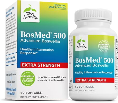 Terry Naturally BosMed 500 - Boswellia Serrata Extract Supplement - Dietary Supplement for Healthy Lung Support - Herbal Supplement Formula - 60 Softgels in Saudi Arabia