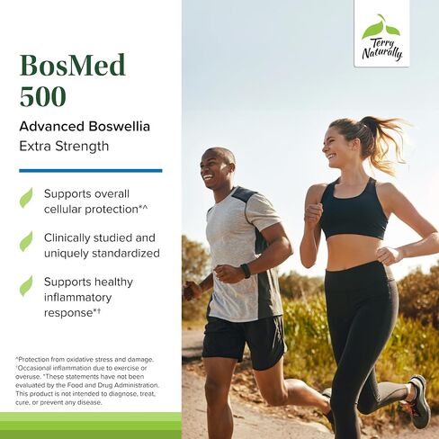 Terry Naturally BosMed 500 - Boswellia Serrata Extract Supplement - Dietary Supplement for Healthy Lung Support - Herbal Supplement Formula - 60 Softgels in Saudi Arabia