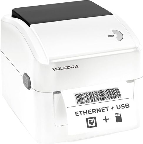 Volcora Thermal Label Printer with Ethernet/USB - Desktop 4x6 Printer for Shipping Packages - Compatible with Windows, Linux, Mac - Ideal for Home Small Business on Amazon, Shopify, USPS, Ebay, etc. in Kuwait