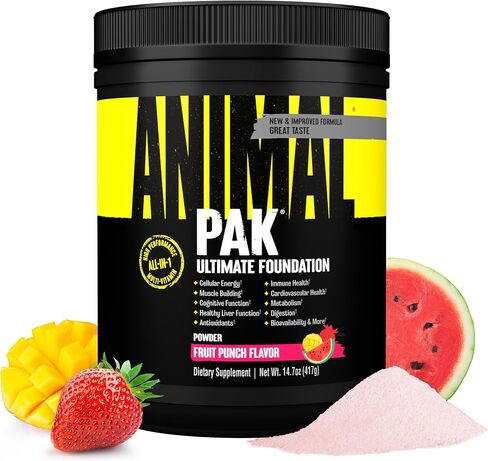 Animal Pak - Convenient Multivitamin for Men & Women Daily All-in-One Vitamin & Supplement Pack - Zinc, Vitamins C, B, D, Amino Acids, and Immune Support - Sports Nutrition Performance - 44 Count in Kuwait