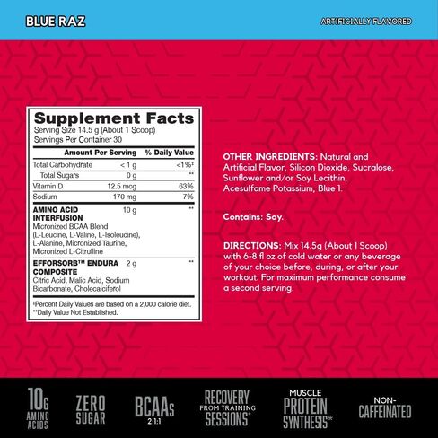 مسحوق BSN Amino X Recovery Muscle Recovery مع BCAAs ، ودعم التمرين داخل ، 10 غرامات من الأحماض الأمينية ، ودية Keto ، خالية من الكافيين ، نكهة: Fruit Punch ، 30 حصص (قد تختلف العبوة) in Kuwait