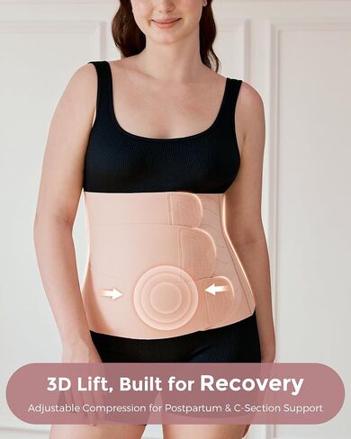 Momcozy Ergowrap Postpartum Belly Band, 3D Abdomen Lifting & Ergonomic Back Support Abdominal Binder, Seamless & Invisible Wrap Shapewear for Postpartum C-Section Recovery, Daily Wear, Exercise in Saudi Arabia