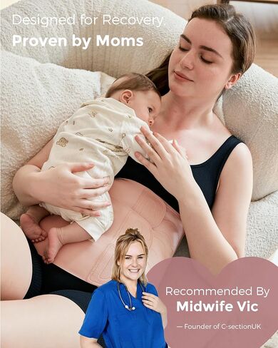 Momcozy Ergowrap Postpartum Belly Band, 3D Abdomen Lifting & Ergonomic Back Support Abdominal Binder, Seamless & Invisible Wrap Shapewear for Postpartum C-Section Recovery, Daily Wear, Exercise in Saudi Arabia
