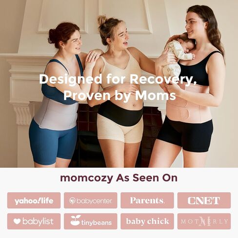 Momcozy Ergowrap Postpartum Belly Band, 3D Abdomen Lifting & Ergonomic Back Support Abdominal Binder, Seamless & Invisible Wrap Shapewear for Postpartum C-Section Recovery, Daily Wear, Exercise in Saudi Arabia