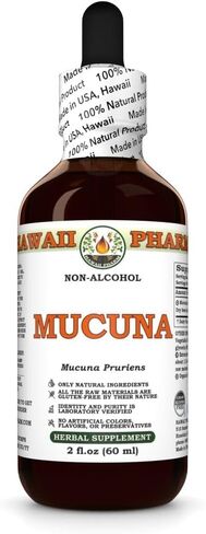 Mucuna (Mucuna Pruriens) جليسريت البذور الجافة ، المصنوع في هاواي ، المواد الخام العضوية ، جميعها طبيعية ، نباتي ، مختبر خالي من الكحول - 2 fl.oz in Kuwait