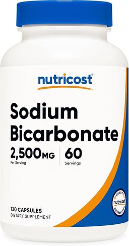Nutricost Sodium Bicarbonate (2,500mg) 120 Capsules - GMO-Free, Gluten Free, Vegan, 60 Servings in Saudi Arabia