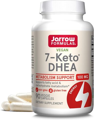 Jarrow Formulas 7-Keto DHEA 100 mg - Up to 90 Servings (Veggie Caps) Dietary Supplement - Carbohydrate Metabolism Support - Non-GMO - Gluten Free - Vegan in Saudi Arabia