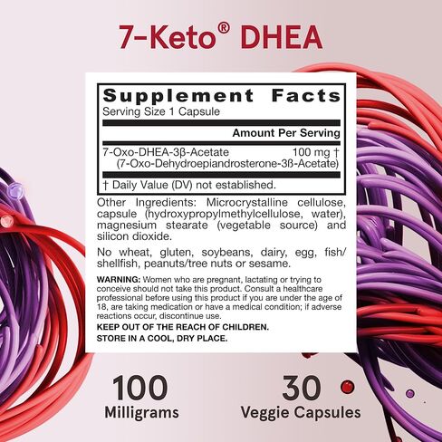 Jarrow Formulas 7 -Keto Dhea 100 mg - ما يصل إلى 90 حصص (قبعات الخضروات) المكمل الغذائي - دعم استقلاب الكربوهيدرات - غير المعدلة وراثيا - خالية من الغلوتين - نباتي - نباتي in Saudi Arabia