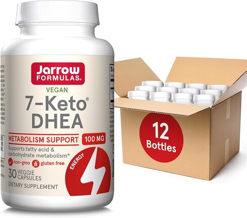 Jarrow Formulas 7 -Keto Dhea 100 mg - ما يصل إلى 90 حصص (قبعات الخضروات) المكمل الغذائي - دعم استقلاب الكربوهيدرات - غير المعدلة وراثيا - خالية من الغلوتين - نباتي - نباتي in Saudi Arabia