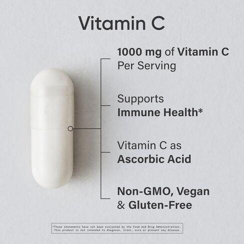 Sports Research Vitamin C 1000mg - Non-GMO Project Verified Ascorbic Acid Vitamin C Supplement for Immune Support & Antioxidant Protection | Vegan Friendly, 8 Month Supply (240 Count) in Saudi Arabia