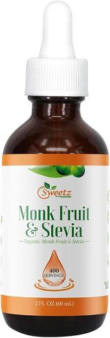 Monk Fruit & Stevia Liquid Sweetener Drops - Natural Sweeteners & Sugar Alternatives - Delicious Blend with No Bitter Aftertaste - Concentrated Sweetener Liquid Drops Extract – 16 FL OZ (3200 Servings) in Saudi Arabia