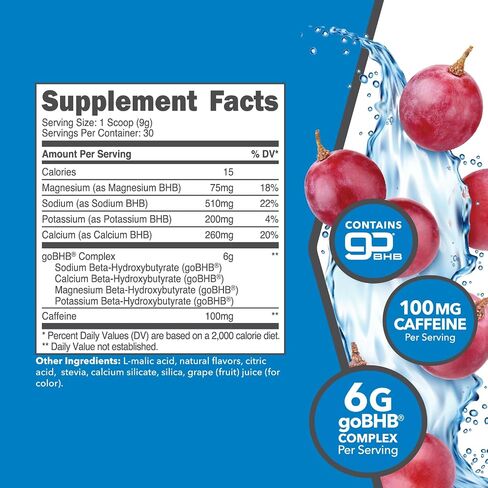 الكيتولوجية BHB Ketoenergy ketones ketones ketones مع الكافيين | التوت عصير الليمون - 30 خدمة | يدعم انخفاض الكربوهيدرات ، كيتو النظام الغذائي وتعزيز الطاقة ، التركيز | ملحق keto قبل التمرين ، بيتا هيدروكسي بيوتيرا in Kuwait
