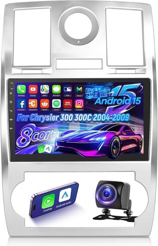 2+64G Android Car Stereo for Chrysler 300 2004 2005 2006 2007 2008 2009 with 9 inch Touchscreen Support Apple Carplay/Android Auto/WiFi/GPS Navigation/Steering Wheel Control in Saudi Arabia