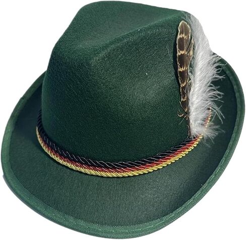 Top Hat Fedora Unisex Jazz Feather Felt Hat Costume Cosplay Cap in Kuwait
