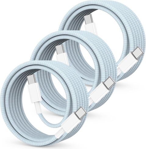10FT Long USB C to USB C Cable for Apple iPhone 15, 60W Type C to Type C Charger Cable Fast Charging for iPhone 15 Pro Max Plus, Samsung Galaxy S24 S23,iPad Pro Air,MacBook Pro Air (2Pack) in Saudi Arabia