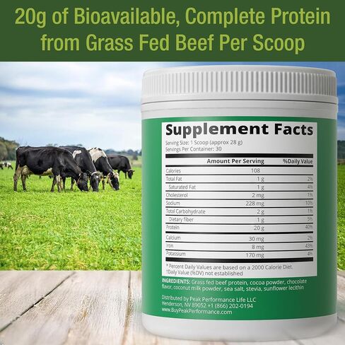 Grass Fed Beef Protein Powder - Lactose Free Great Tasting Beef Protein Isolate. Complete Animal Based Non Dairy Paleo Carnivore Supplement for Prime Muscle Building. No Whey. Unflavored in Saudi Arabia