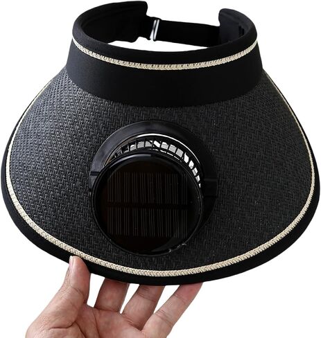 Cooling Sun Hat with Dual Fans, UV Protection Wide Brim Cap, Adjustable Unisex Summer Hat, SPF 50 in Saudi Arabia