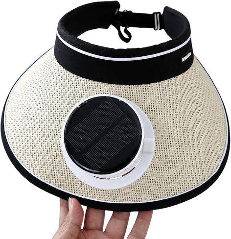 Cooling Sun Hat with Dual Fans, UV Protection Wide Brim Cap, Adjustable Unisex Summer Hat, SPF 50 in Saudi Arabia