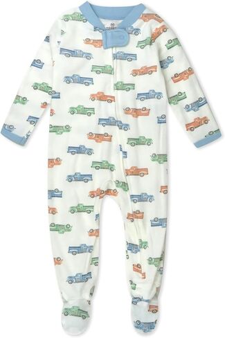 HonestBaby Sleep and Play Footed Pajamas One-Piece Sleeper Jumpsuit Zip-Front Pjs Organic Cotton for Baby Boys, Unisex in Saudi Arabia