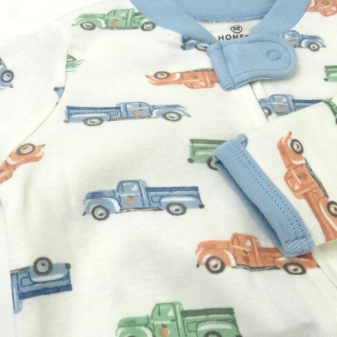 HonestBaby Sleep and Play Footed Pajamas One-Piece Sleeper Jumpsuit Zip-Front Pjs Organic Cotton for Baby Boys, Unisex in Saudi Arabia