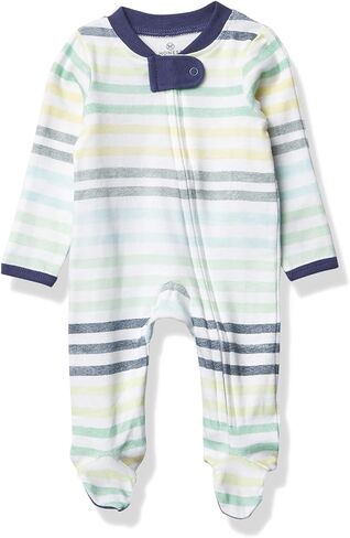 HonestBaby Sleep and Play Footed Pajamas One-Piece Sleeper Jumpsuit Zip-Front Pjs Organic Cotton for Baby Boys, Unisex in Saudi Arabia