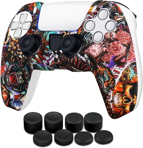 TNP PS5 Controller Cover, Silicone Skin with 8 Thumb Grips, Native Lore | Anti-Slip Textured Sleeve with Precise Cutouts for Buttons, Ports and Touchpad; Controller Not Included, Dock Fit May Vary in Kuwait
