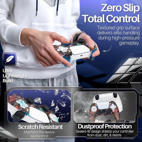 TNP PS5 Controller Cover, Silicone Skin with 8 Thumb Grips, Native Lore | Anti-Slip Textured Sleeve with Precise Cutouts for Buttons, Ports and Touchpad; Controller Not Included, Dock Fit May Vary in Kuwait