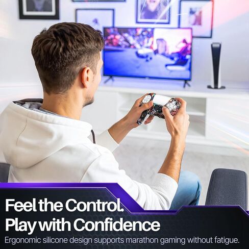 TNP PS5 Controller Cover, Silicone Skin with 8 Thumb Grips, Native Lore | Anti-Slip Textured Sleeve with Precise Cutouts for Buttons, Ports and Touchpad; Controller Not Included, Dock Fit May Vary in Kuwait