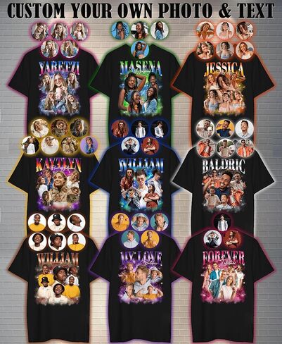Custom Photo Bootleg Rap Shirt with Girlfriend's Face for Boyfriend - Vintage Graphic Shirt for Men in Saudi Arabia