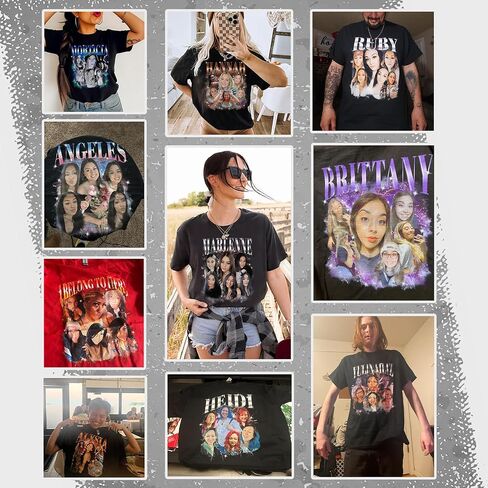 Custom Photo Bootleg Rap Shirt with Girlfriend's Face for Boyfriend - Vintage Graphic Shirt for Men in Saudi Arabia