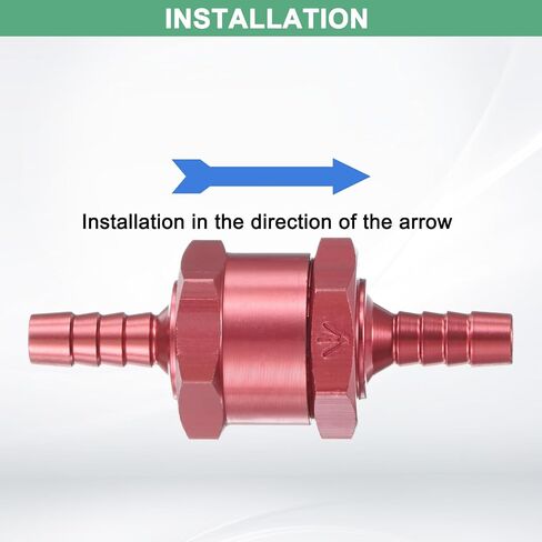 صمام فحص زيت الوقود 4-الحزمة ، 1/2 "1/4" 3/8 "5/16" سبيكة الألومنيوم غير عودة في اتجاه واحد التحقق من خط الوقود/البنزين/الديزل/الماء/الزيت/الغاز [الأحمر] in Saudi Arabia