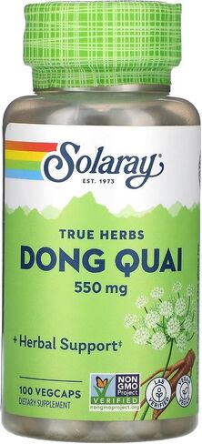 Solaray Dong Quai Root 550mg | الحيض الصحي ودعم انقطاع الطمث | ملحق صحة المرأة | جذر كامل | غير المعدلة وراثيا ، نباتي ومختبر التحقق | 180CT in Saudi Arabia