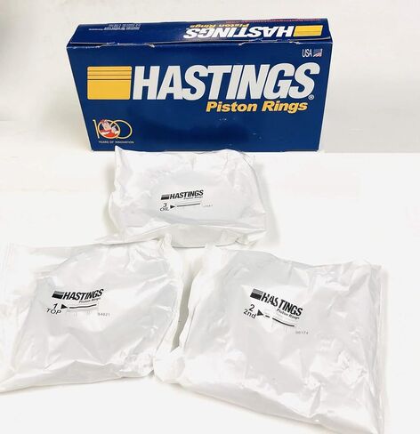 مجموعة من Hastings Moly +.030 "مجموعة مكبس مجموعة متوافقة مع Chevy SBC 327 350 383 5/64" 5/64 "3/16". محركات غير قذرة (+.030 Bore 4.030). in Kuwait