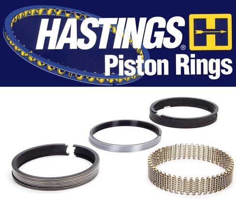 مجموعة من Hastings Moly +.030 "مجموعة مكبس مجموعة متوافقة مع Chevy SBC 327 350 383 5/64" 5/64 "3/16". محركات غير قذرة (+.030 Bore 4.030). in Kuwait