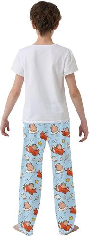 كرتون Capybara Pilot Blue Pants Pajama Pants ، Soft Sleepwear Lounge Pants Pajama PJ القيعان لمدة 6-14 سنوات in Saudi Arabia