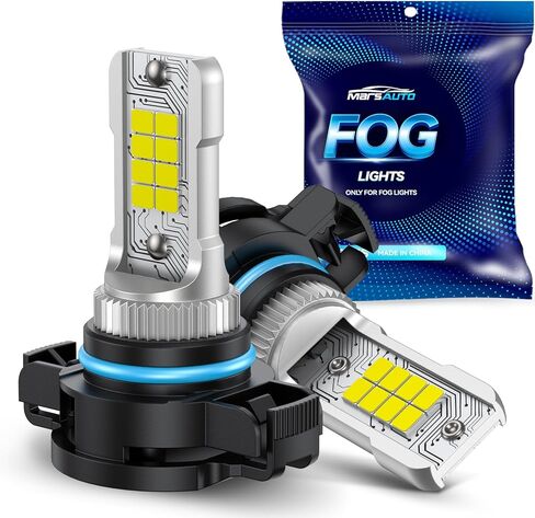 Marsauto H10/9140/9145 LED مصابيح الضباب LED ، تركيب ناجح 100 ٪ ، 10000 لامع 600 ٪ من المصابيح LED 6000K ، 9040 9045 أضواء الضباب للسيارات والشاحنات ، سيارات الدفع الرباعي ، غير القطب. in Kuwait